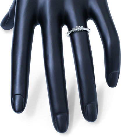 AGS Certified 1/4 Carat TW Three Stone Diamond Ring in 10K White Gold