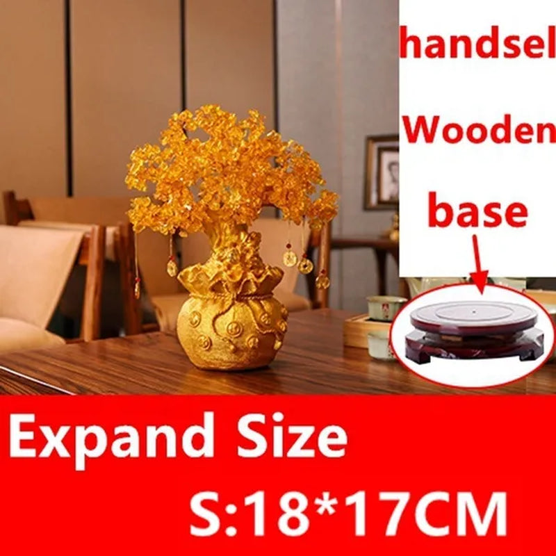 Resin Citrine Feng Shui Money Tree Lucky Tree Home Decoration Ornament Festival Holiday Gifts Bring Wealth