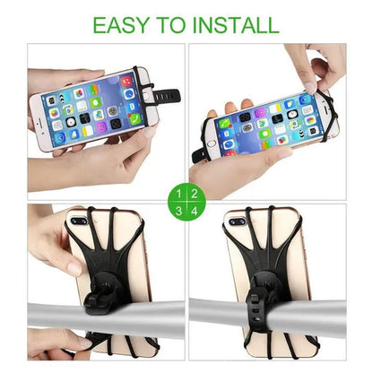 Silicone Bicycle Phone Holder Motorcycle for Mobile Phone Stand Bike GPS Clip Quick Mount