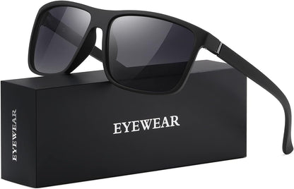 Sunglasses Men Polarized Sunglasses for Mens and Womens,Black Retro Sun Glasses Driving Fishing UV400 Protection