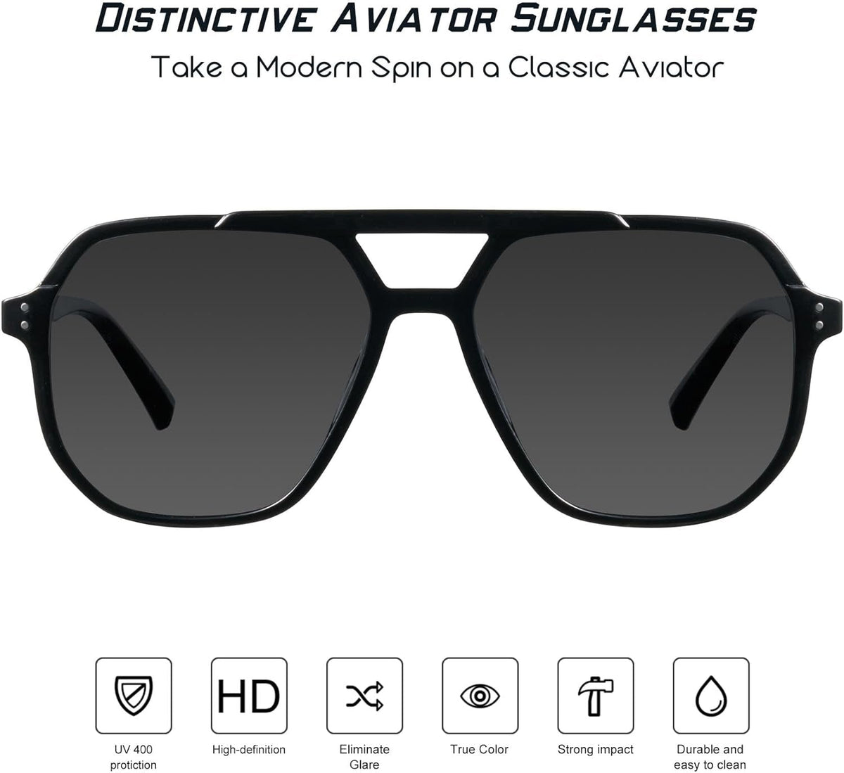 Oversized Aviator Sunglasses for Women and Men with Polarized Lens MS52243