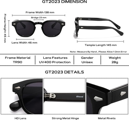 Unisex Vintage Retro round Style Tinted Sunglasses for Men Women Fashion Circle Sun Glasses 46Mm