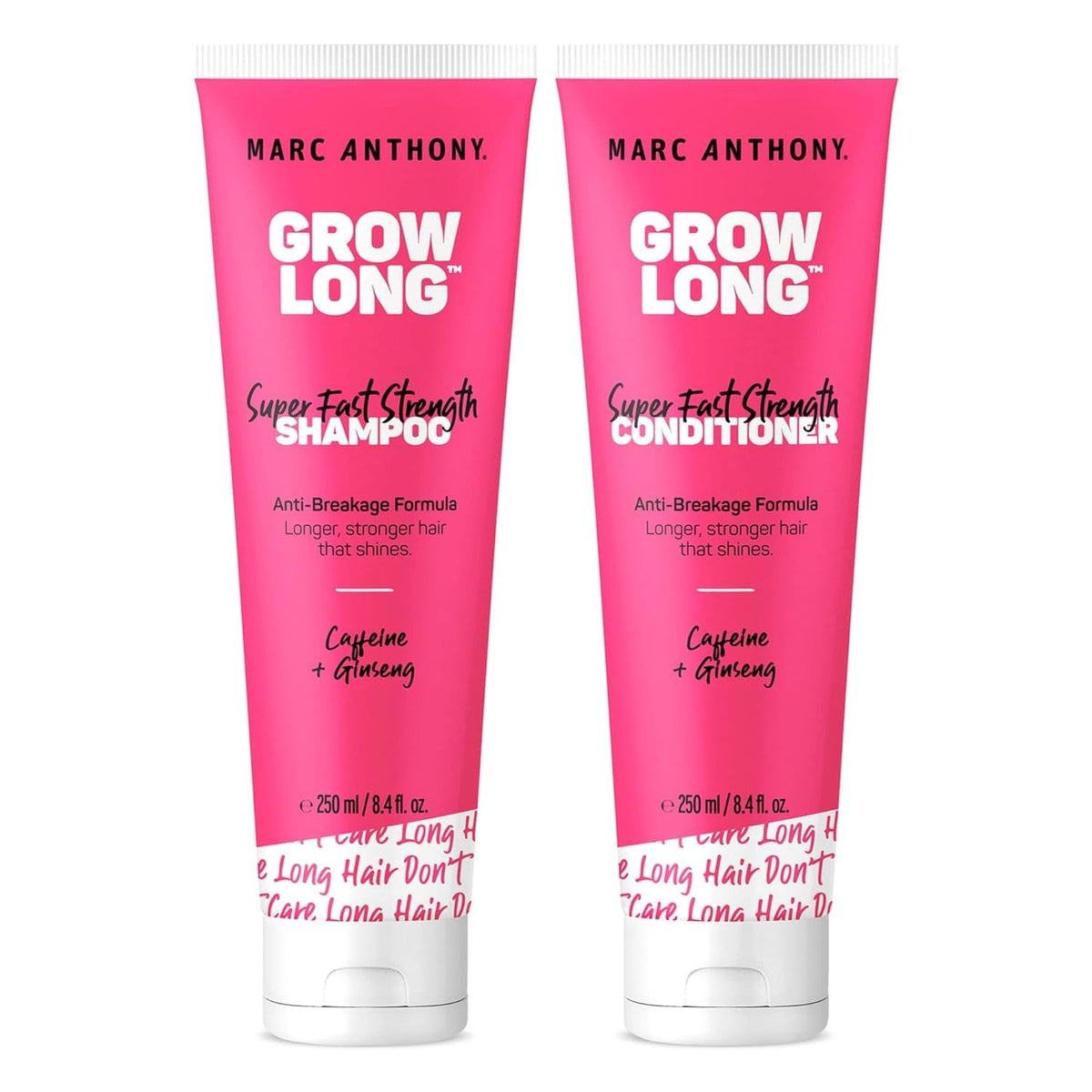 Shampoo and Conditioner Set, Grow Long Biotin - Anti-Frizz Deep Conditioner for Split Ends & Breakage - Vitamin E, Caffeine & Ginseng for Curly, Dry & Damaged Hair