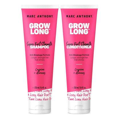 Shampoo and Conditioner Set, Grow Long Biotin - Anti-Frizz Deep Conditioner for Split Ends & Breakage - Vitamin E, Caffeine & Ginseng for Curly, Dry & Damaged Hair
