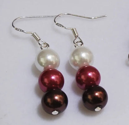 Hot sales 8mm white black brown color south sea shell pearl necklace bracelet earrings set handmade jewelry