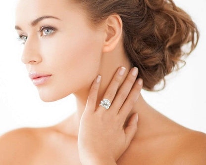 Keshi Genuine White Freshwater Cultured Pearl Ring for Women