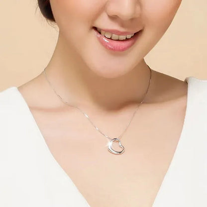 Fashion Jewelry Exquisite Women's 925 Sterling Silver Charm Heart Bracelets Necklaces for Wedding Party Christmas Gift Jewelry Set