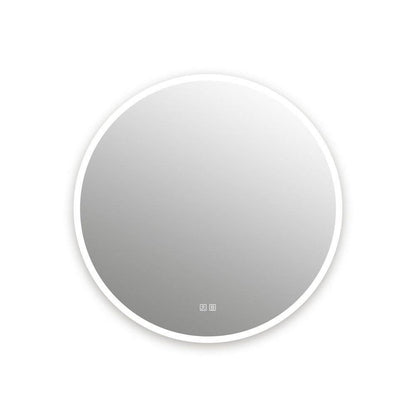 32 In. W X 32 In. H round Frameless LED Light with 3-Color and Anti-Fog Wall Mounted Bathroom Vanity Mirror