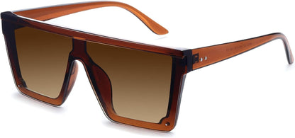 Oversized Square Sunglasses for Women Men Fashion Siamese Lens Style Flat Top Shield Shades