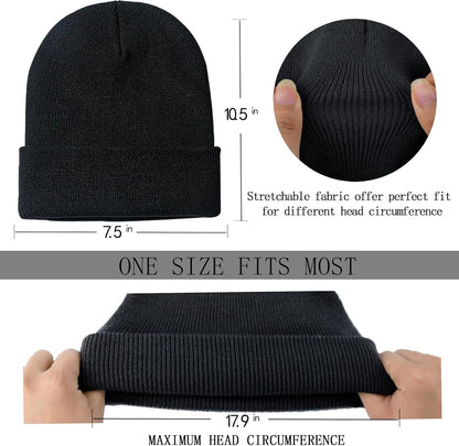 1&2 Pack Beanie for Men Women Slouchy Beanie Hats Winter Knit Caps Soft Ski Hat Unisex