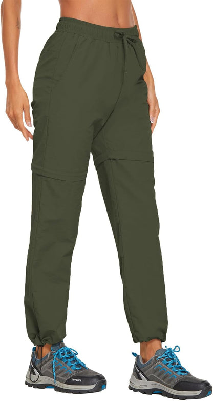 Women'S Hiking Zip off Pants Waterproof Convertible Shorts Lightweight for Camping Sweatpants with Pockets