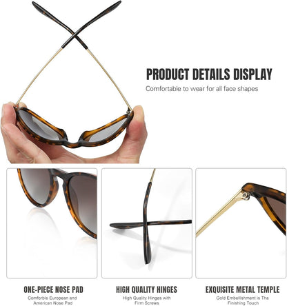 Polarized Sunglasses for Women Men - Trendy 2025 Vintage Classic Retro round Mirrored Lens Designer Style