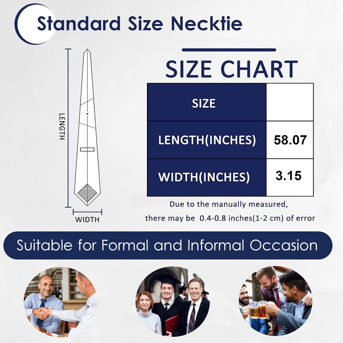 Men'S 3.15" Stripe Ties Classic Check Business Necktie for Business Wedding Graduation