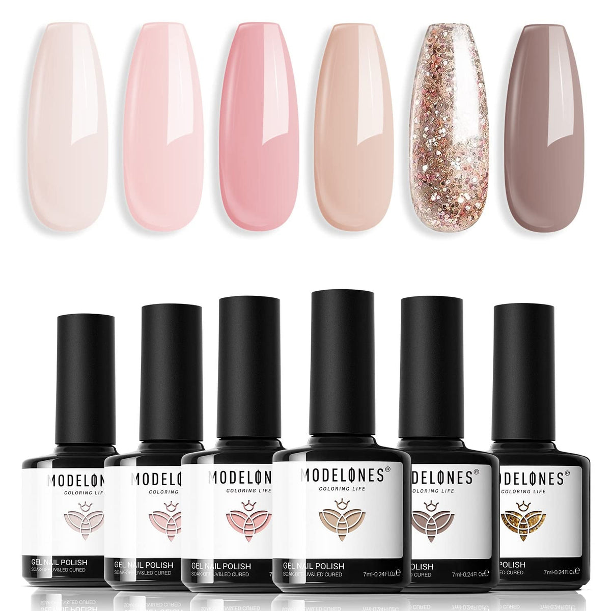 Gel Nail Polish Set, 6 Colors Easter Pastel Gel Polish Set with Nail Art Liner Brush, Soft Pink White Light Purple Blue Green Nude Spring Painting Nail Gel Polish Kit Mani DIY Salon Gifts