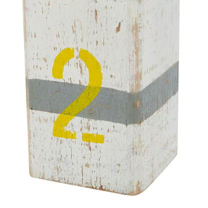 Multi Colored Wood Buoy Sculpture with Rope Accents (Set of 4)