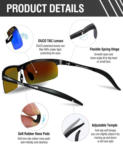 Mens Sports Polarized Sunglasses UV Protection Sunglasses for Men 8177S