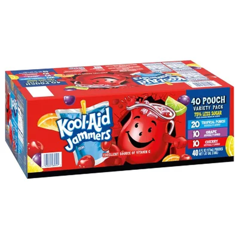 Kool-Aid Jammers Juice Pouches Variety Pack 6 Fl. Oz., 40 Pk.
