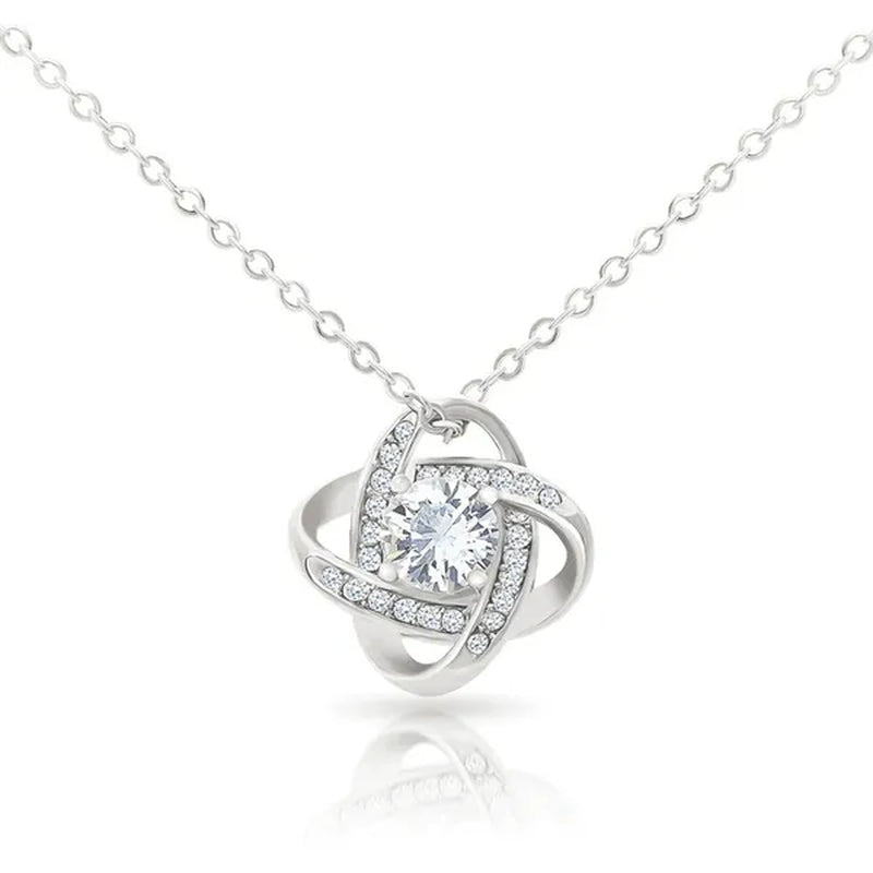 To My Grandma S925 Sterling Silver Cubic Zirconia Knot Necklace Message Card Gifts Grandma Gifts
