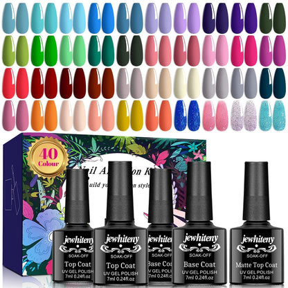 27 Colors Gel Nail Polish Kit with U V Light, 120W U V LED Nail Dryer Lamp Curing Gel Nail Polish Set Popular Gel Nail Polish Set DIY at Home, Nail Manicure Tools