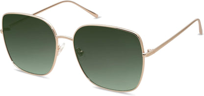 Trendy Oversized Square Metal Frame Sunglasses for Women Men Flat Mirrored Lens UV Protection Sunglasses SJ1146