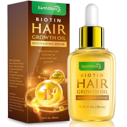 Biotin Serum: Hair Growth Oil for Thicker, Stronger Hair - Prevents Loss for Men & Women, 1.18 Oz (35 Ml)