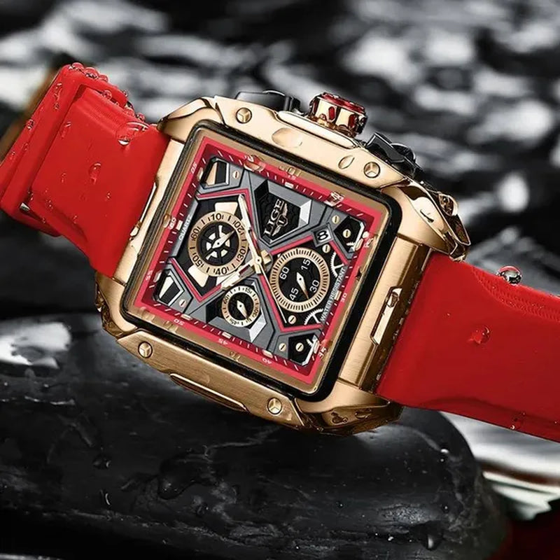 LIGE Big Dial Mens Watches Top Luxury Brand Sport Waterproof Watch Men Chronograph Quartz Clock Automatic Date WristWatches