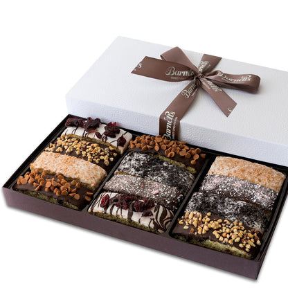 12 Valentines Chocolate Biscotti Gift Box, Gourmet Cookie Gift Basket for Him and Her Food Delivery, Fancy Cookies Gift Baskets Ideas for Wife Mother Husband