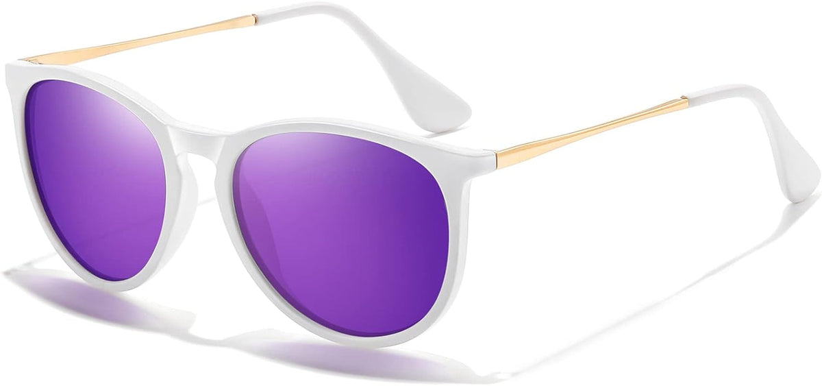 Polarized Sunglasses for Women Men - Trendy 2024 Vintage Classic Retro Round Mirrored Lens Designer Style