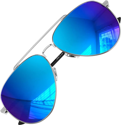 Aviator Sunglasses for Men Women Polarized Driving Classic Shades - UV 400 Protection with Accessories 60MM