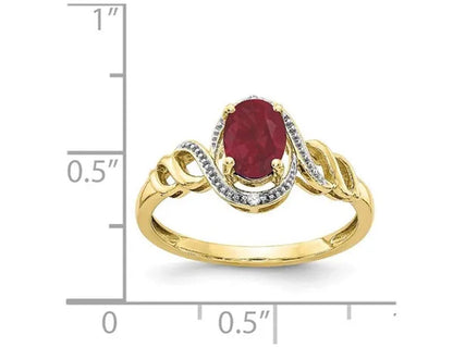 1.05 Carat (ctw) Natural Ruby Ring in 10K Yellow Gold