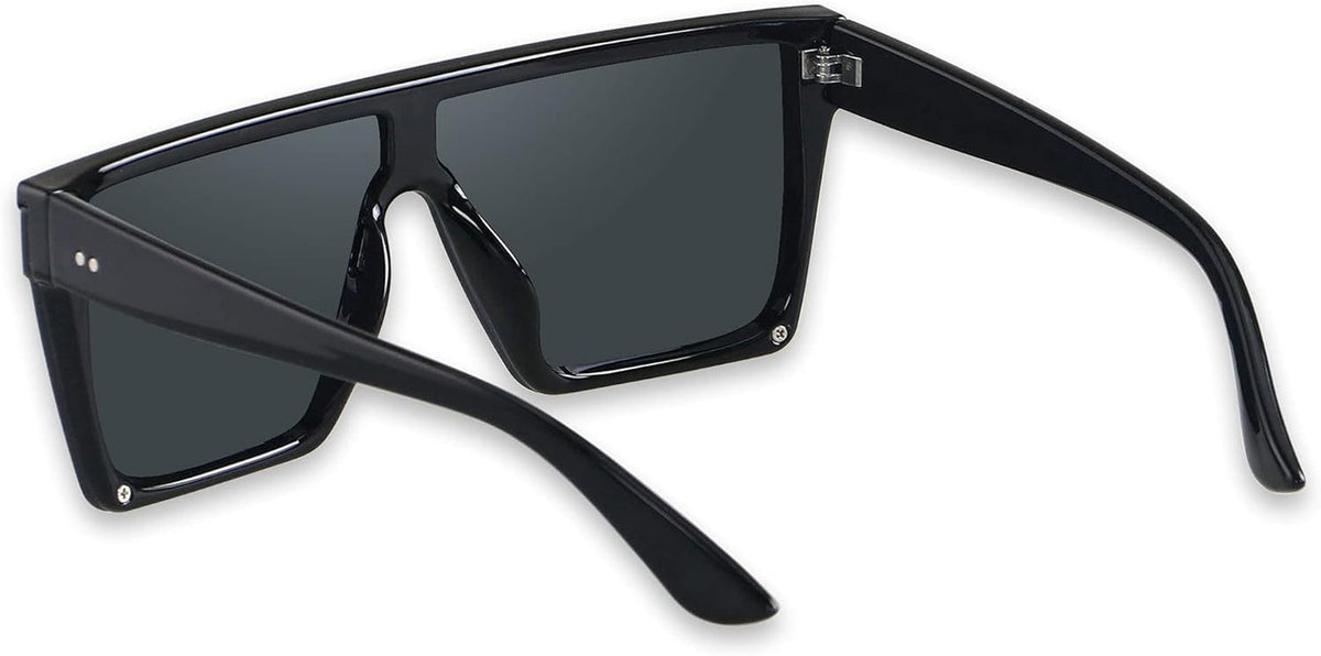 Square Oversized Sunglasses for Women Men Big Flat Top Fashion Shield Large UV Protection Rimless Shades