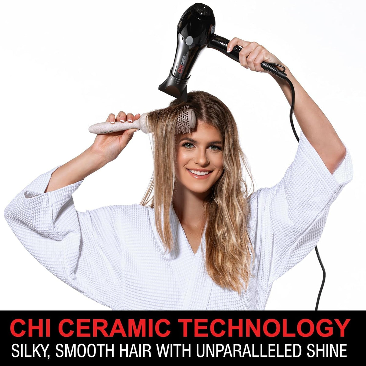 Dynamic Hair Dryer, Blow Dryer for Smooth & Voluminous Hair, Comb-Attachment & Air Concentrating Nozzle for Faster Styling, Low Noise