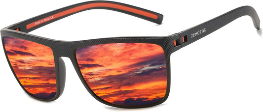 Polarized Sunglasses for Men Lightweight TR90 Frame UV400 Protection Square Sun Glasses