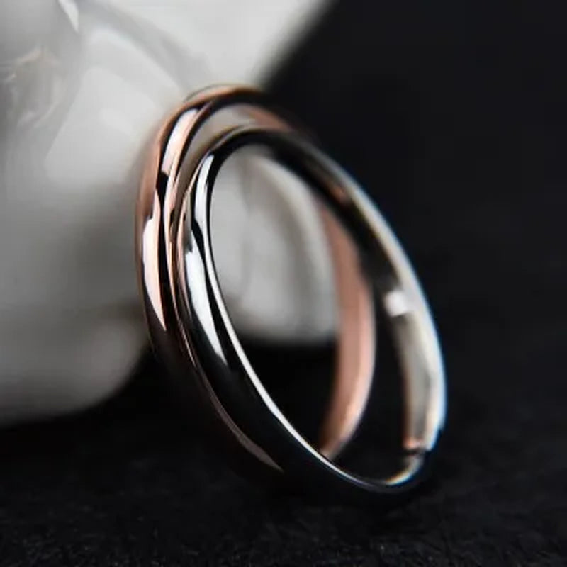 2mm Super Thin Dainty Tiny Ring Black/Silver/Gold/Rose Gold Rings Unisex Wedding Band Size 3-10