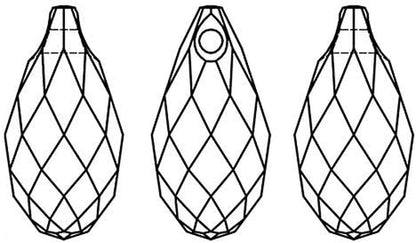 13 X 6.5Mm Austria Crystal 6010 Briolette Pendant by 4-Pcs (Crystal AB)