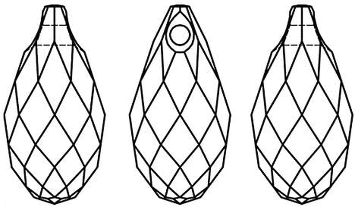 13 X 6.5Mm Austria Crystal 6010 Briolette Pendant by 4-Pcs (Siam)