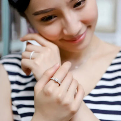 925 Sterling Silver Round Cut AAA CZ Engagement Wedding Ring Set for Women Girl Size 4 5 6 7 8 9