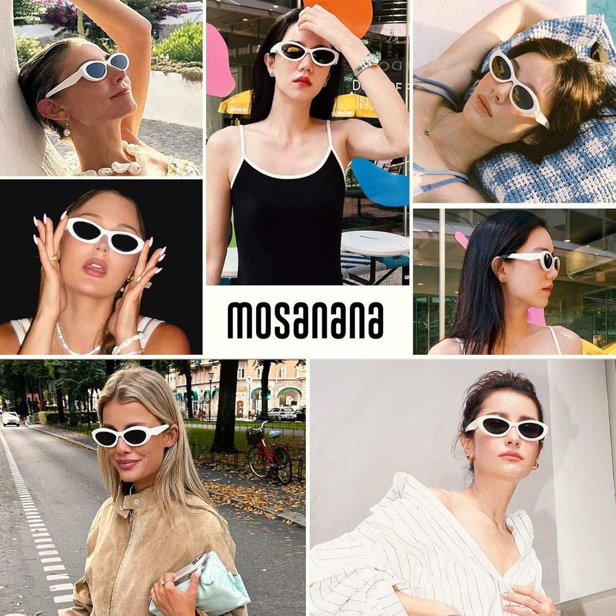 Oval Cat Eye Sunglasses for Women Retro Y2K Style MS52372