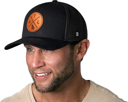 State City Trucker Hat for Men & Women, Adjustable Baseball Hat, Mesh Snapback, Sturdy Outdoor Black Golf Hat