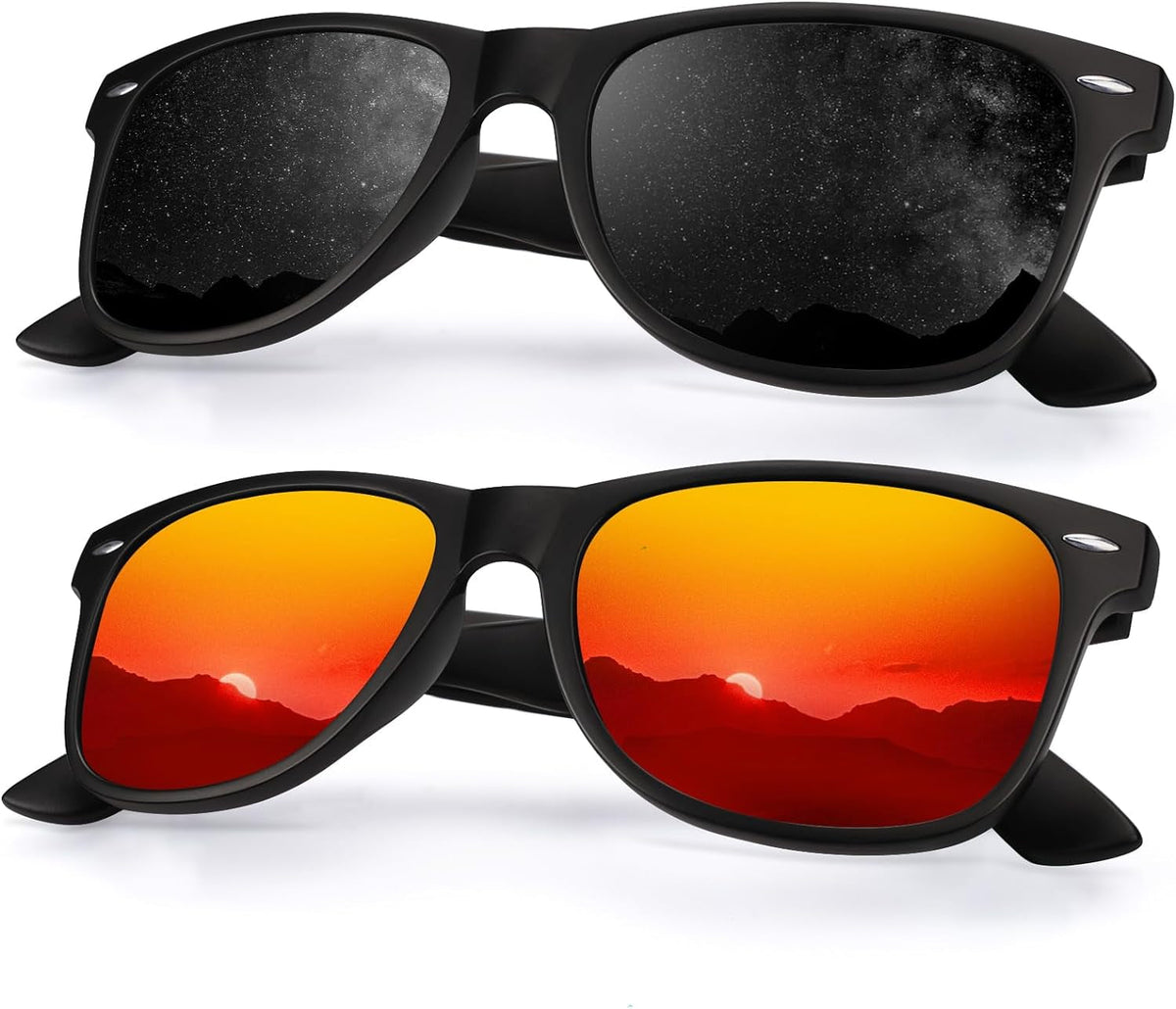 Sunglasses Men and Womens, Polarized Sunglasses for men with UV Blocking Semi-Rimless Frame for Driving & Hiking