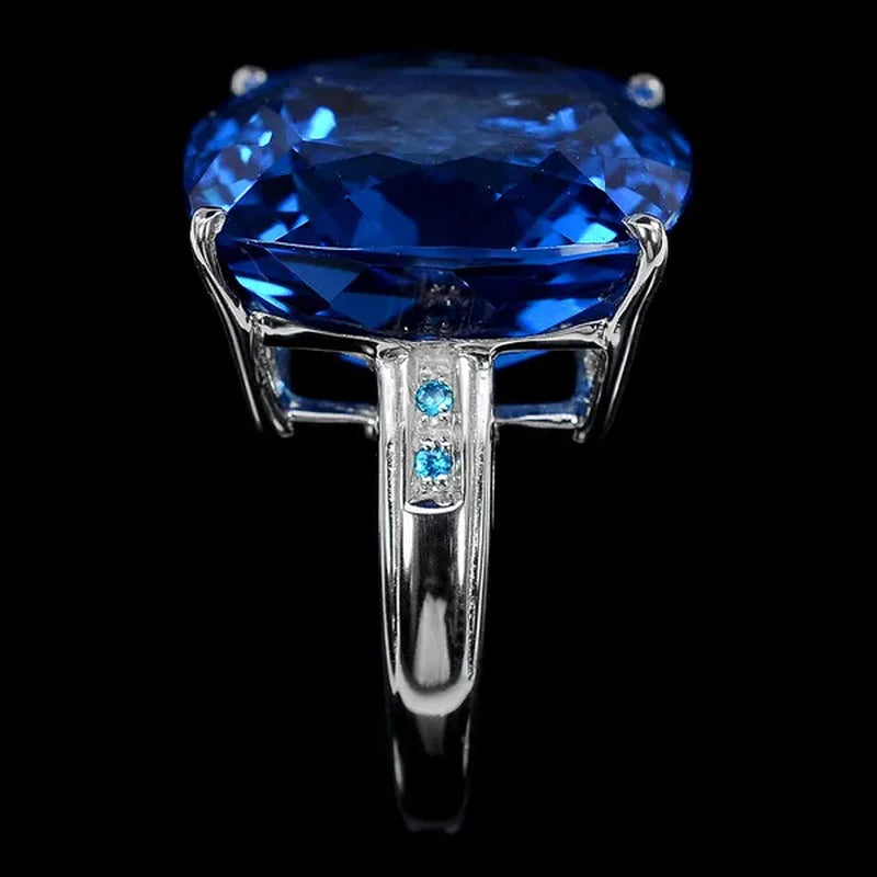New CT Blue Sapphire  Wedding Rings Size5-10