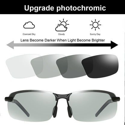 Polarized Photochromic Driving Z87 Sunglasses for Men Women Day and Night Safety Glasses