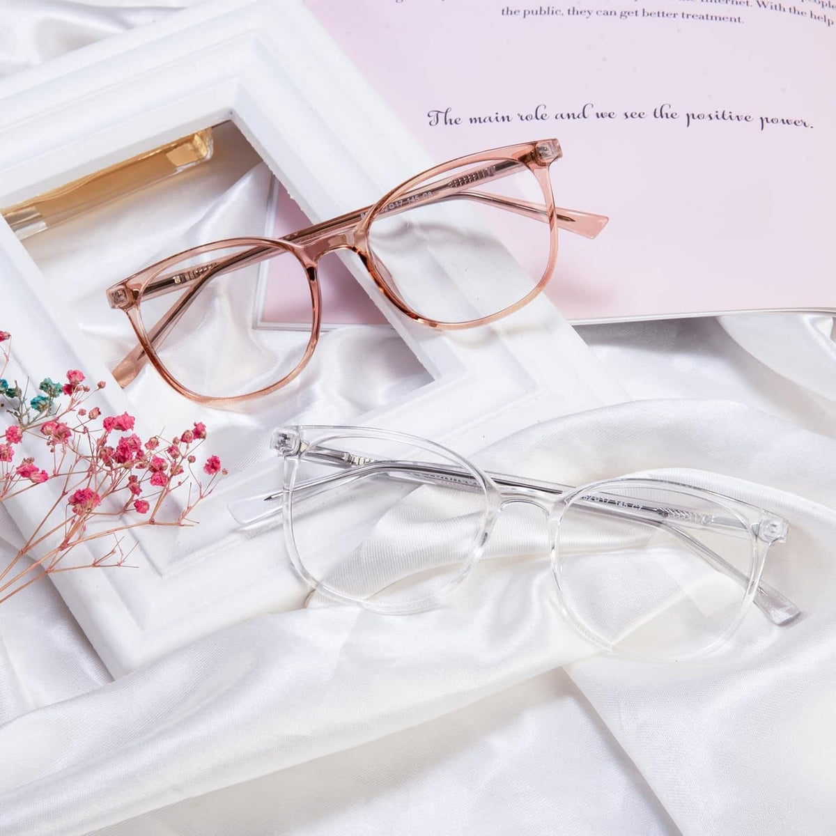 Blue Light Blocking Glasses Fashion Round TR90 Frame Transparent Eyewear Anti UV Computer Glasses for Women Men