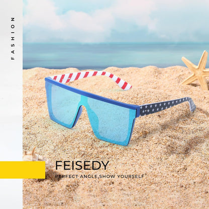 Oversized Sunglasses Mens Womens Flat Top Square Trendy Visor Shades UV400 B2470