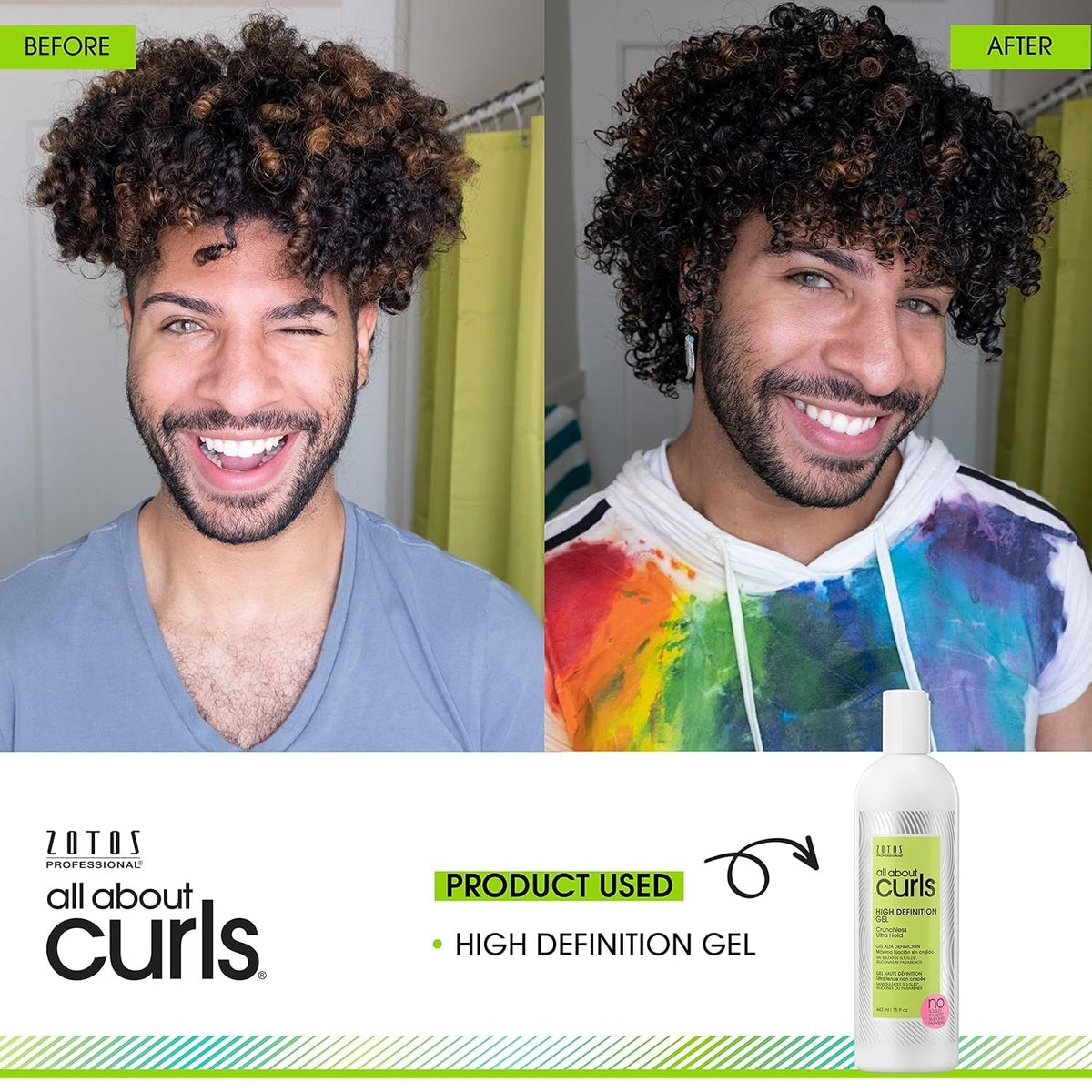 All about Curls High Definition Gel | Crunchless Ultra Hold | Define, Moisturize, De-Frizz | All Curly Hair Types