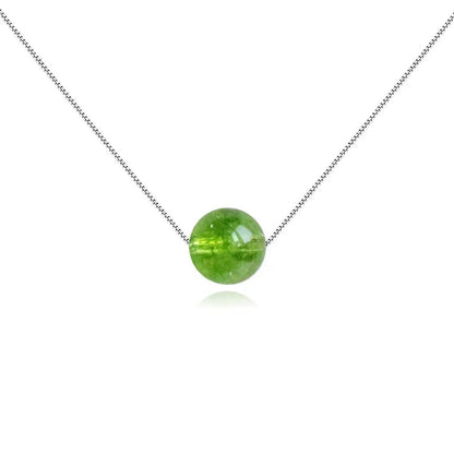 August Birthstone Elegant Silver Necklace for Women with Green Peridot Pendant - Handmade Crystal Birthstone Jewelry(Peridot)