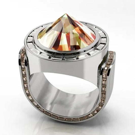 New luxury design fashion jewelry women's 925 sterling silver natural gemstone diamond ring unique spike ring ladies engagement wedding ring anniversary party jewelry size US5-11