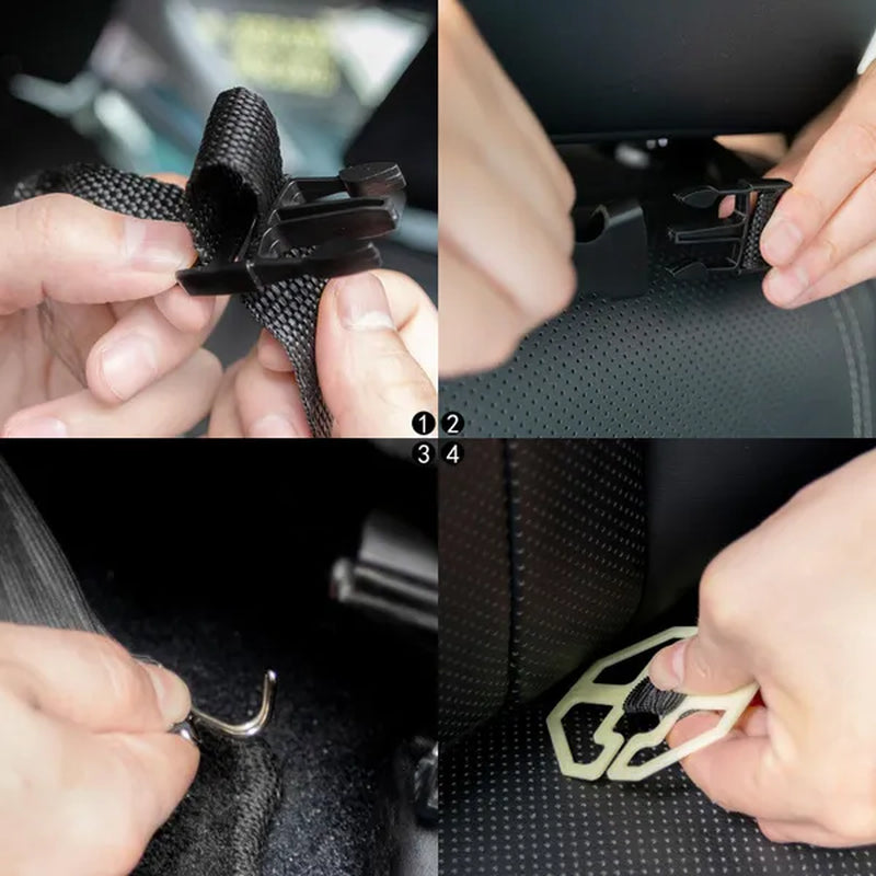 Car Seat Back Storage Organizer Bag Universal PU Leather Multifunction Pockets phone iPad Holder Hanging Tray Shelf Container Table Tablet Tidy Travel