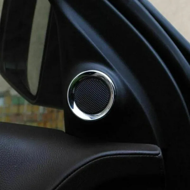 Car Inetrior Front Door Stereo Speaker Protector Decoration Ring ABS Cover Fit for Jeep Grand Cherokee 2011 2012 2013 up Chrome