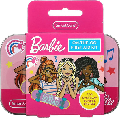 Smart Care Barbie Girls Squad On-The-Go First Aid Kit for Everyday Bumps & Bruises, 13 Piece Set